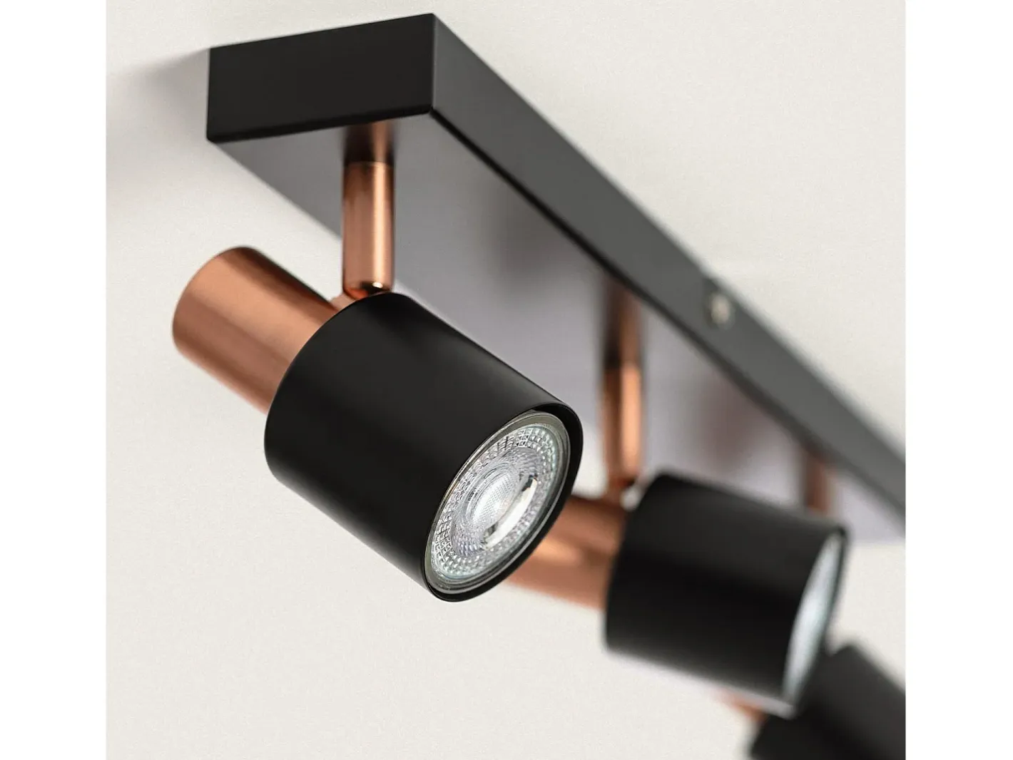 Ledkia Lámpara de Techo Orientable Metal 3 Focos Albus Black Rose Large Negro Multicolor Online