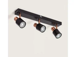 Ledkia Lámpara de Techo Orientable Metal 3 Focos Albus Black Rose Large Negro Multicolor Online