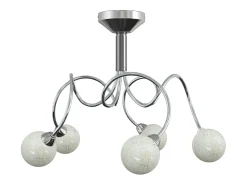 Discount Lámpara de techo pantallas cristal redonda 5 bombillas LED G9 ES341447 Blanco