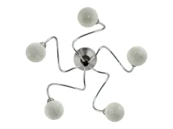 Discount Lámpara de techo pantallas cristal redonda 5 bombillas LED G9 ES341447 Blanco