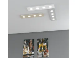 Best Lámpara de techo rectangular Toplight Area de 4 luces con casquillo GX53, estructura color arena, diseño moderno 80x20x3cm Marru00f3n chocolate