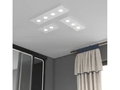 Clearance Lámpara de techo rectangular Toplight Path de 4 luces con casquillo GX53, estructura blanca, diseño moderno 80x20x3cm Blanco