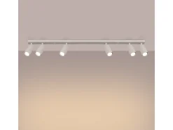 Sollux Lighting Lámpara De Techo Ring Moderno De Acero - 6 Fuentes Luminosas - L.117 X A.17 Cm - Beige New