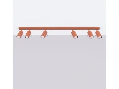 Best Sollux Lighting Lámpara De Techo Ring Moderno De Acero - 6 Fuentes Luminosas - L.117 X A.17 Cm - Ocre Rojo