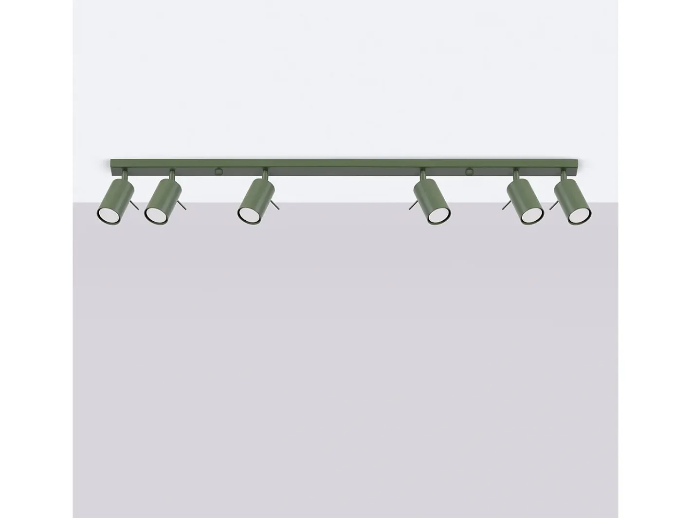 Sollux Lighting Plafón-Lámpara De Techo Ring Moderno De Acero - 6 Fuentes Luminosas - L.117 X A.17 Cm - Oliva Verde