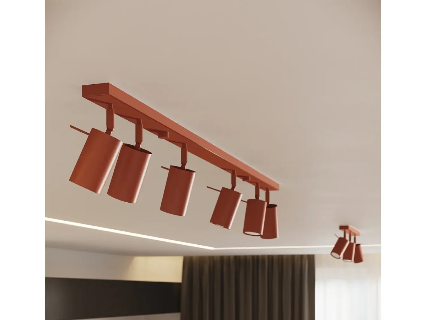 Sollux Lighting Lámpara De Techo Ring Moderno De Acero - 3 Fuentes Luminosas - L.45 X A.17 Cm - Ocre Rojo Outlet