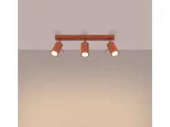 Sollux Lighting Lámpara De Techo Ring Moderno De Acero - 3 Fuentes Luminosas - L.45 X A.17 Cm - Ocre Rojo Outlet