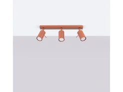 Sollux Lighting Lámpara De Techo Ring Moderno De Acero - 3 Fuentes Luminosas - L.45 X A.17 Cm - Ocre Rojo Outlet