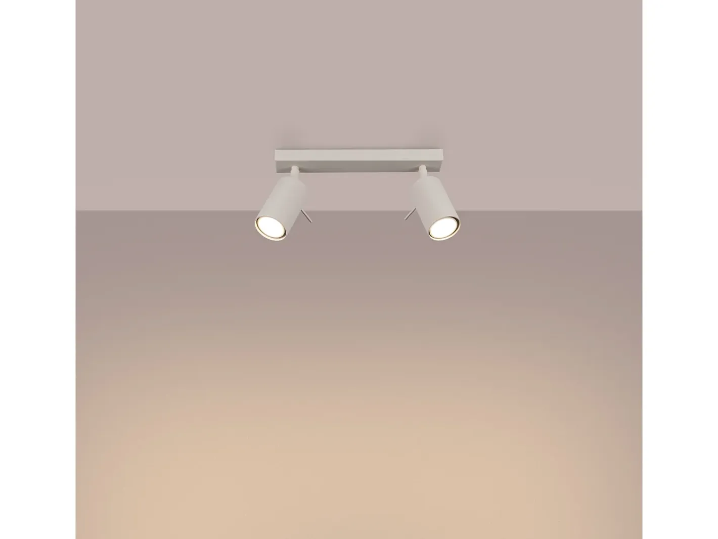 Sollux Lighting Plafón-Lámpara De Techo Ring Moderno De Acero - 2 Fuentes Luminosas - L.30 X A.17 Cm - Beige