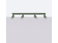 Sollux Lighting Lámpara De Techo Ring Moderno De Acero - 4 Fuentes Luminosas - L.81 X A.17 Cm - Oliva Verde New