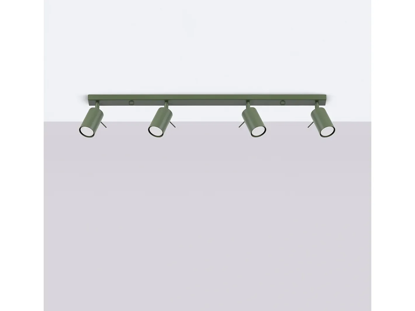 Sollux Lighting Lámpara De Techo Ring Moderno De Acero - 4 Fuentes Luminosas - L.81 X A.17 Cm - Oliva Verde New