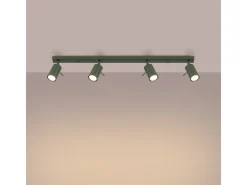 Sollux Lighting Lámpara De Techo Ring Moderno De Acero - 4 Fuentes Luminosas - L.81 X A.17 Cm - Oliva Verde New