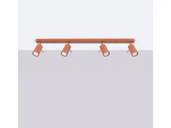 Sollux Lighting Lámpara De Techo Ring Moderno De Acero - 4 Fuentes Luminosas - L.81 X A.17 Cm - Ocre Rojo Best