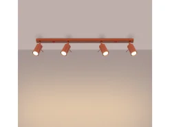 Sollux Lighting Lámpara De Techo Ring Moderno De Acero - 4 Fuentes Luminosas - L.81 X A.17 Cm - Ocre Rojo Best