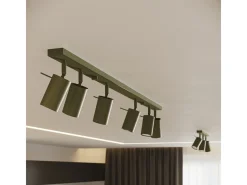 Sollux Lighting Plafón-Lámpara De Techo Ring Moderno De Acero - 3 Fuentes Luminosas - L.45 X A.17 Cm - Oliva Verde