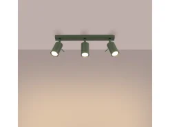 Sollux Lighting Plafón-Lámpara De Techo Ring Moderno De Acero - 3 Fuentes Luminosas - L.45 X A.17 Cm - Oliva Verde