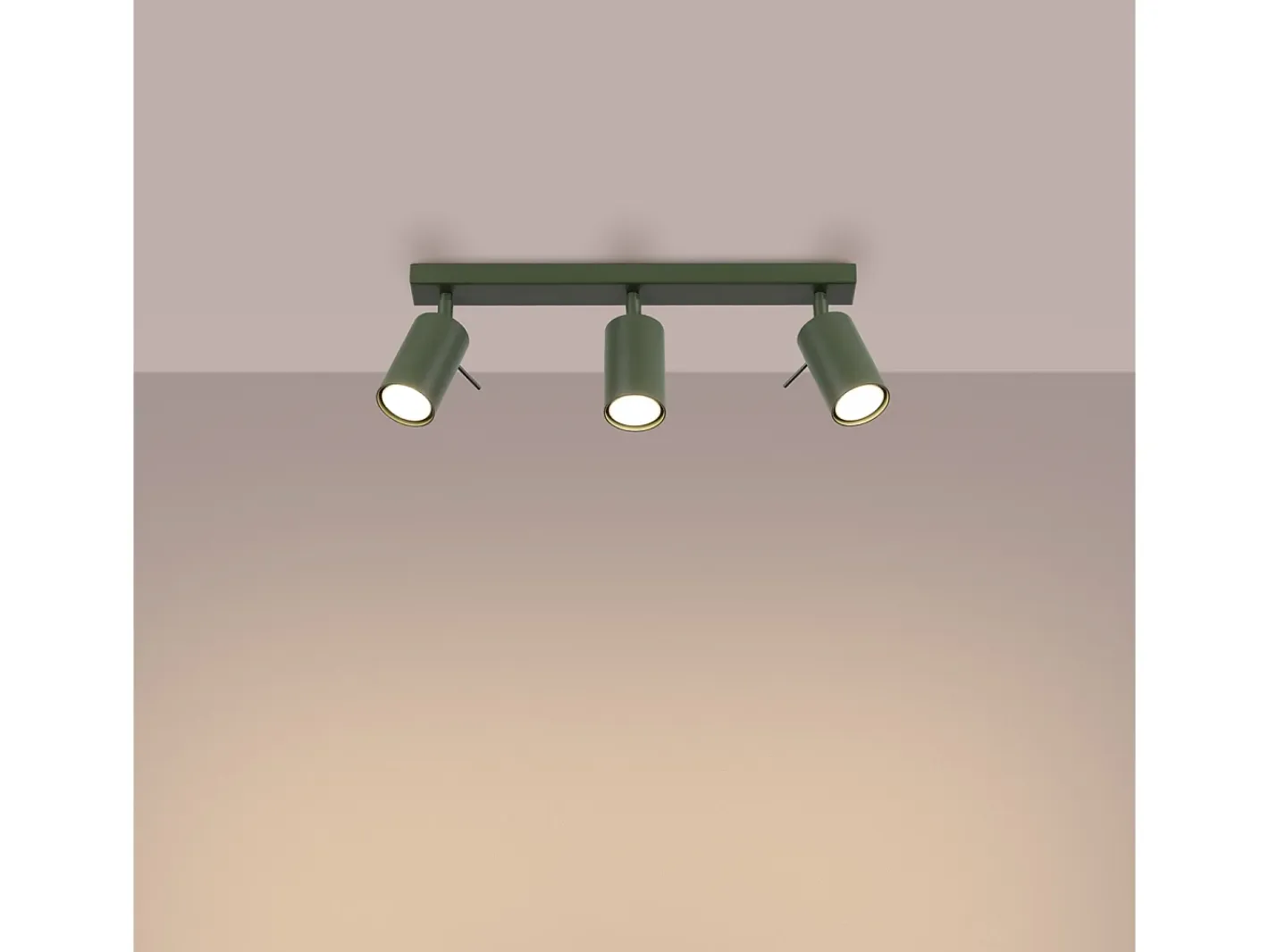 Sollux Lighting Plafón-Lámpara De Techo Ring Moderno De Acero - 3 Fuentes Luminosas - L.45 X A.17 Cm - Oliva Verde