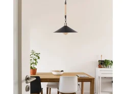 Lámpara de techo Soga Lumit 40W altura regulable /natural Ø43 cm Negro Outlet