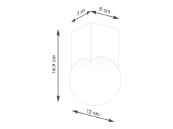 Sollux Lighting Plafón-Lámpara De Techo Solis Minimalista De Madera/Vidrio - 1 Fuentes Luminosas - L.12 X A.19 Cm - Madera Natural/Blanco Color natural claro