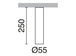 Aplique Para Pared-Lámpara de techo TANIA estilo moderno - Alt. 25 cm x D. 5,5 cm - GU10 50W - acero y oro- IP20 Plateado