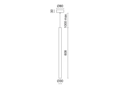Online Lámpara de techo TANIA estilo moderno - Alt. 60,8 cm - LED SMD AC 4W - 400lm y 3K - base ø8 cm- acero y - IP40 Negro