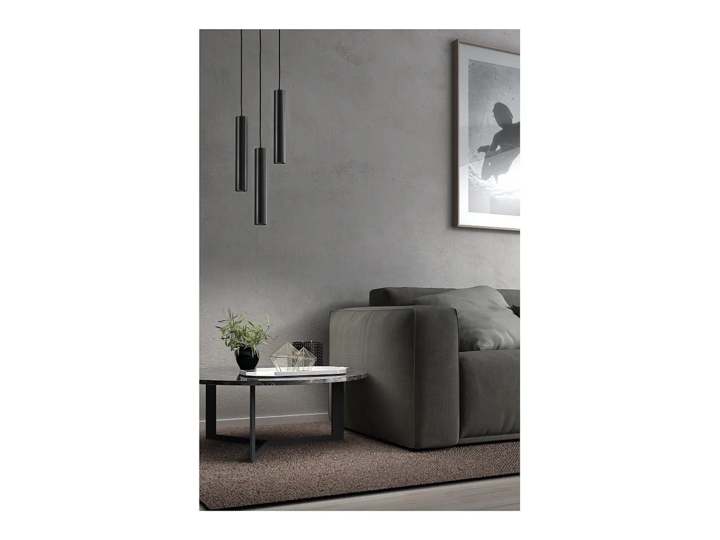 Discount Lámpara de techo TANIA estilo moderno - Alt. 33 cm - GU10 50W - base ø8 cm- acero y - IP20 Negro
