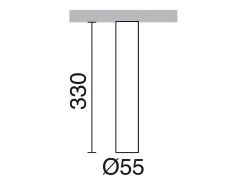 Lámpara de techo TANIA estilo moderno - Alt. 33 cm x D. 5,5 cm - GU10 50W - acero y oro- IP20 Plateado Hot