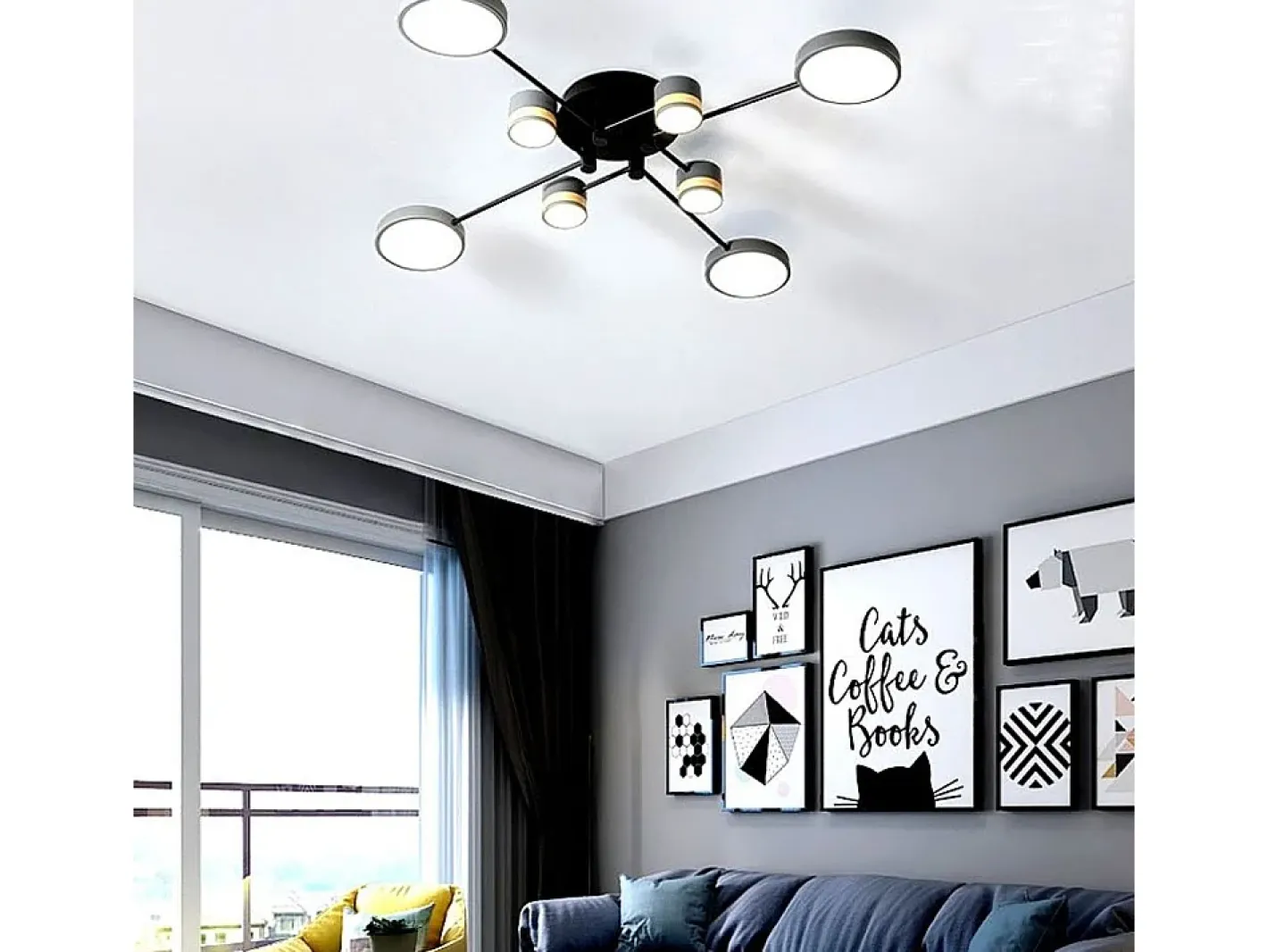 Lámpara De Techo Toolight App528-8C Grey Gris Outlet