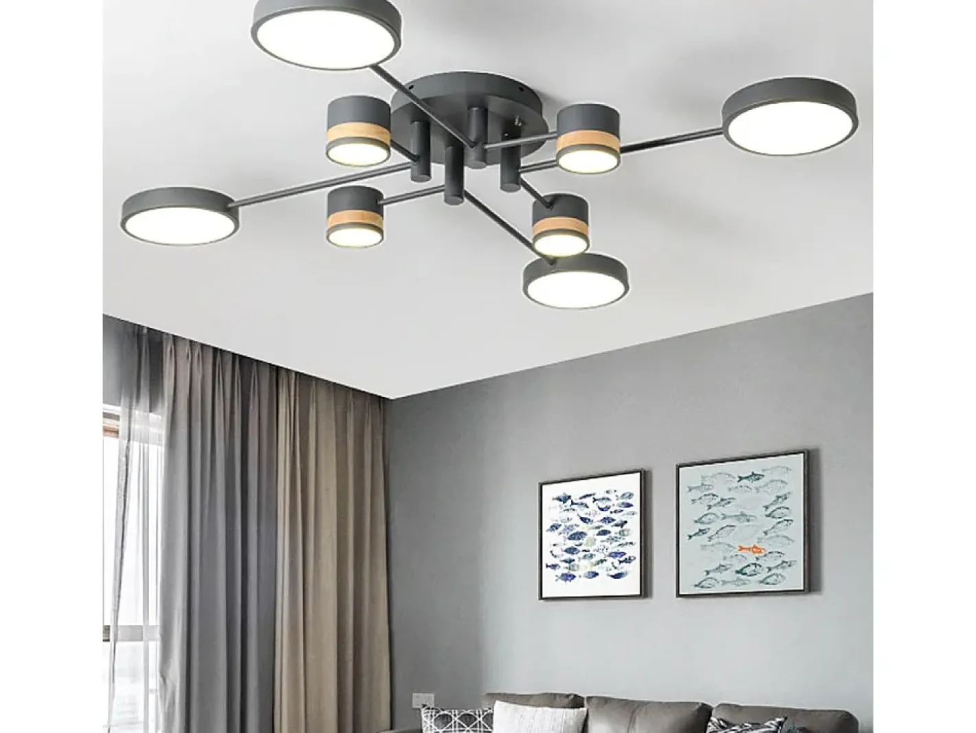 Lámpara De Techo Toolight App528-8C Grey Gris Outlet