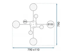 Lámpara De Techo Toolight App528-8C Grey Gris Outlet