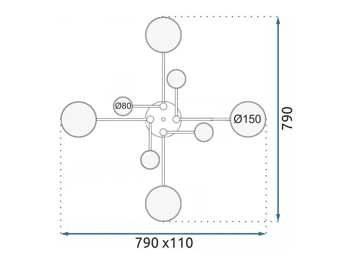 Lámpara De Techo Toolight App528-8C Grey Gris Outlet