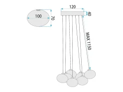 Lámpara De Techo Toolight Ms021-7Cp Chrome Gris Discount