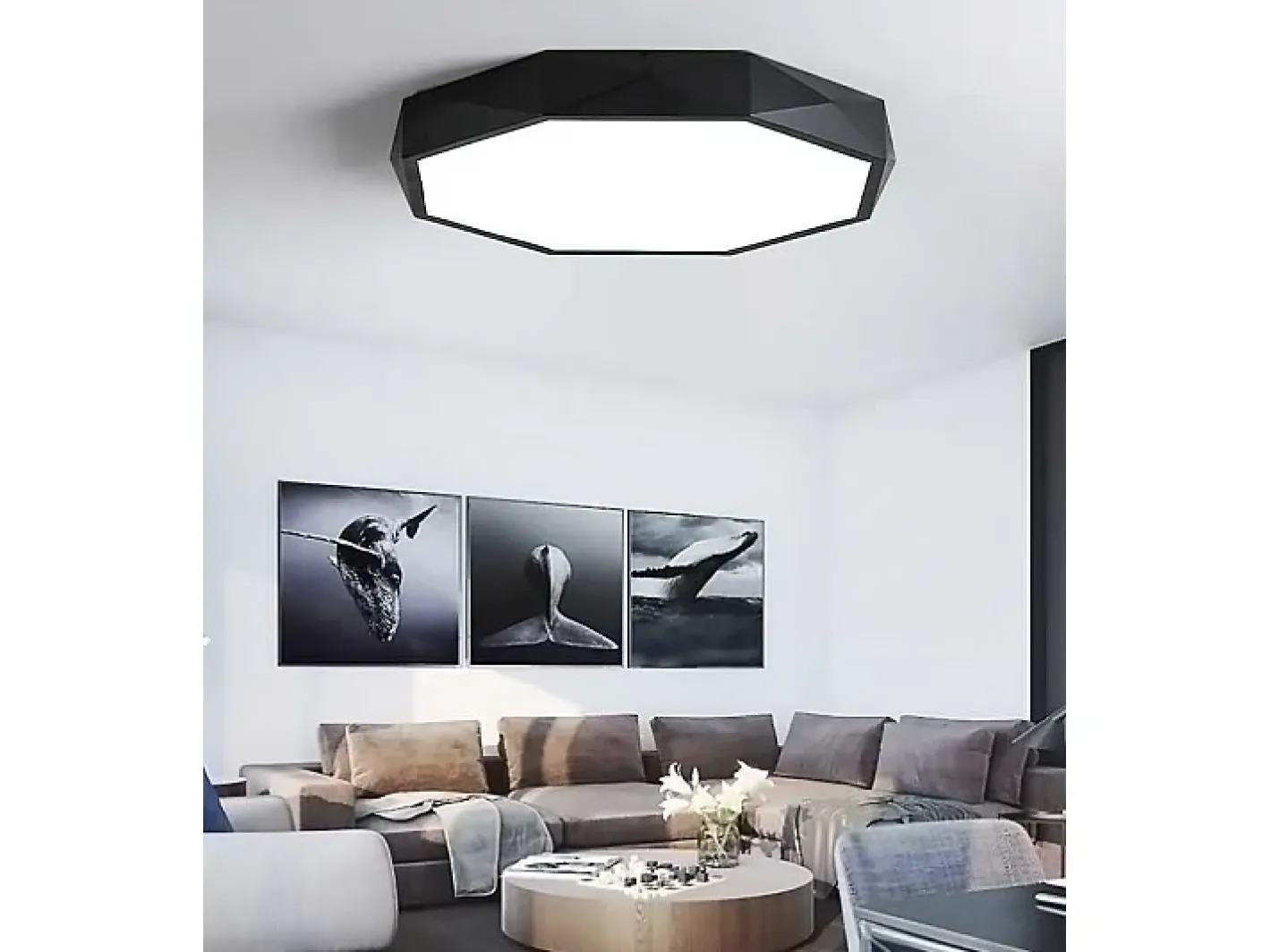Plafón-Lámpara De Techo Toolight App863-C Diamond 50Cm Black Negro