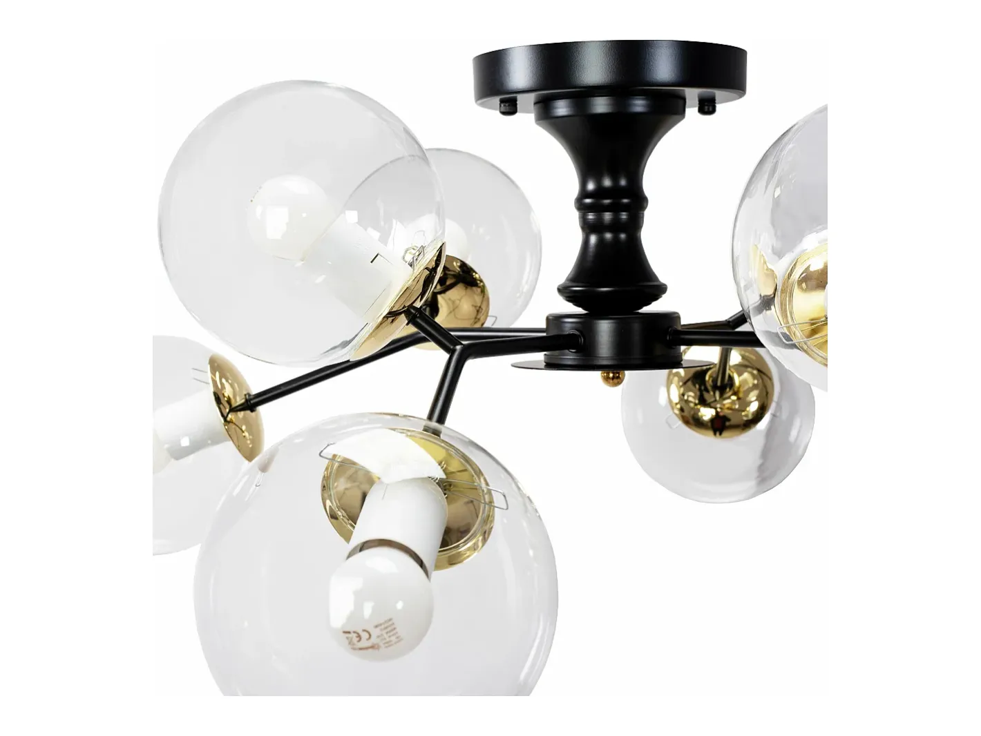 Plafón-Lámpara De Techo Toolight App1135-8C Black Gold Negro
