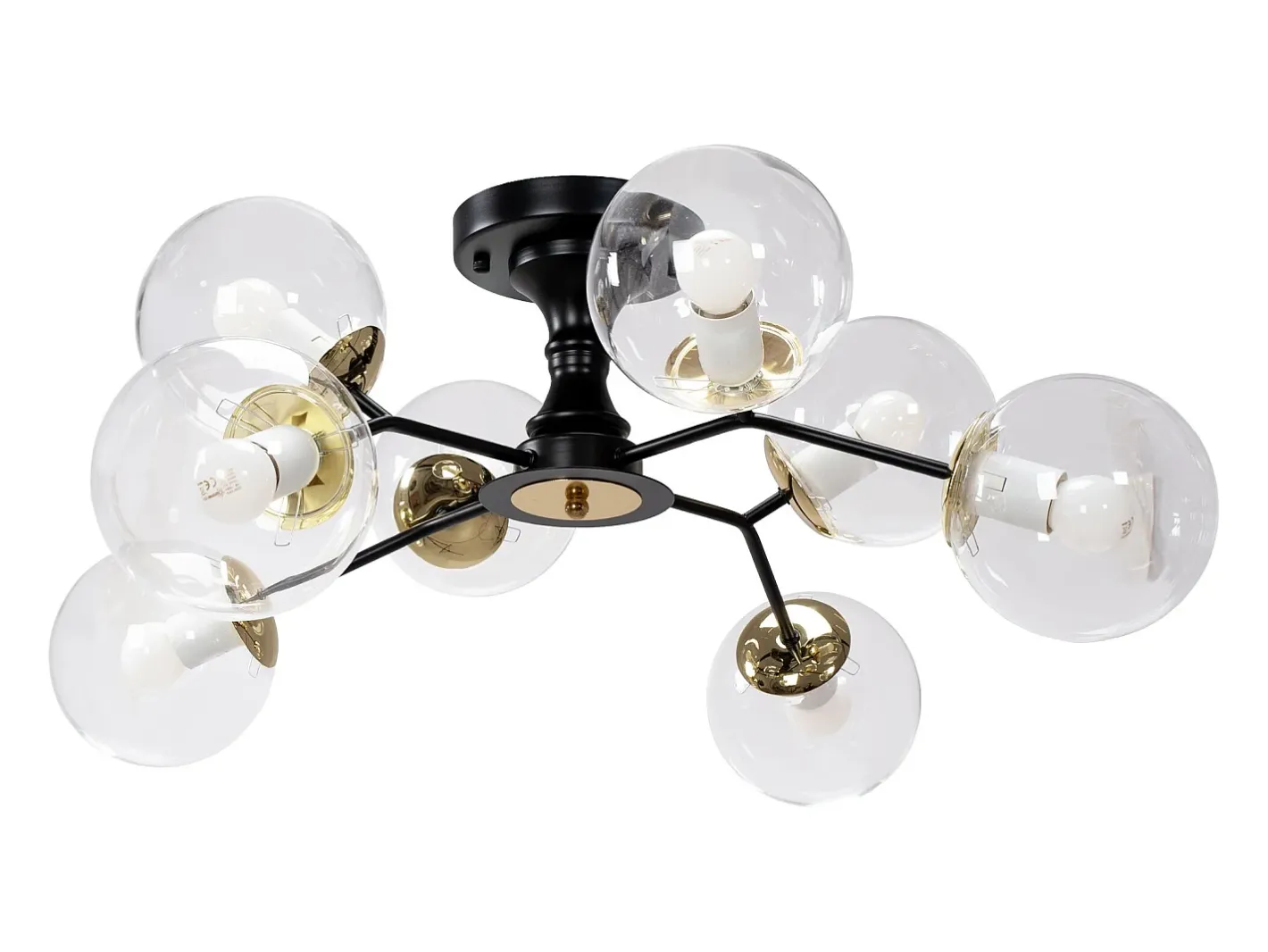 Plafón-Lámpara De Techo Toolight App1135-8C Black Gold Negro