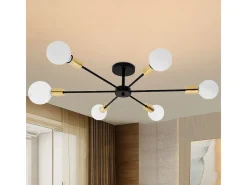 Sale Lámpara De Techo Toolight App501-6C Black Gold Negro