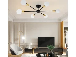Sale Lámpara De Techo Toolight App501-6C Black Gold Negro