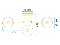 Lámpara Suspendida-Lámpara De Techo Toolight App1575-5C Gold Dorado