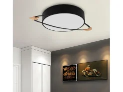 Plafón-Lámpara De Techo Toolight App864-C Moon 40Cm Black Negro