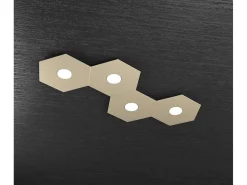 Lámpara de techo Toplight Hexagonal Hexagon 4 luces con casquillo GX53 4W, estructura personalizable color antracita, diseño moderno Gris Discount