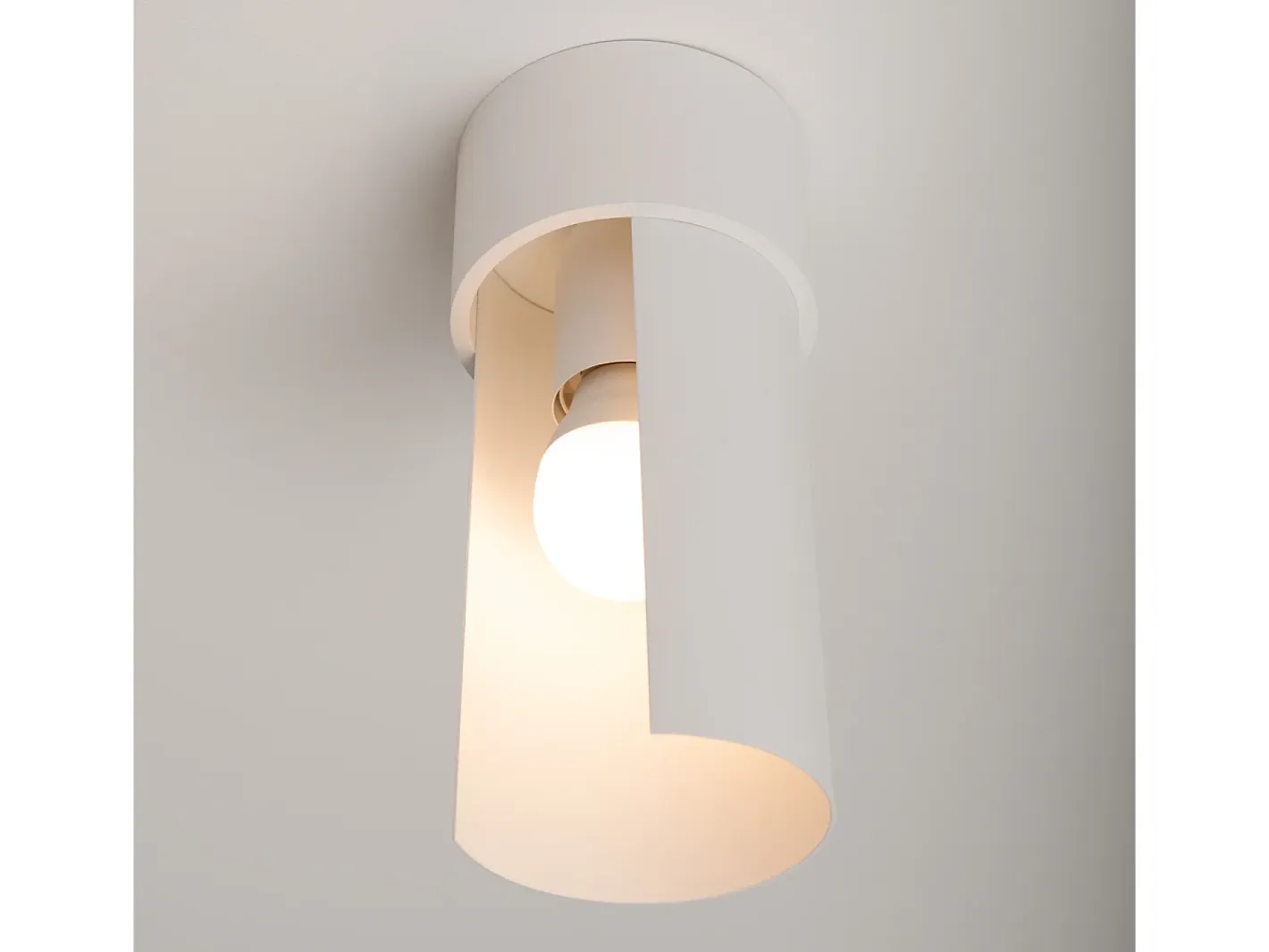 Sollux Lighting Plafón-Lámpara de techo Torow minimalista de acero - 1 fuentes luminosas 4000K - L.10 x A.21 cm - Blanco