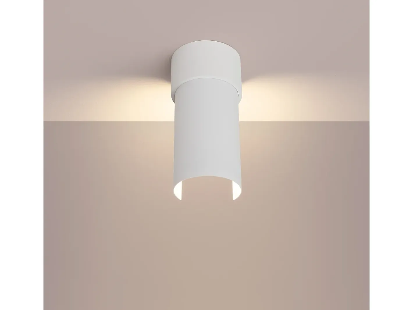 Sollux Lighting Plafón-Lámpara de techo Torow minimalista de acero - 1 fuentes luminosas 4000K - L.10 x A.21 cm - Blanco
