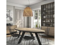 Lámpara de techo TWIST estilo moderno y escandinavo - Alt. 150 cm x D. ø55 cm - GX53 led T2 6W - 480lm y 3000K - ip20- madera haya Marru00f3n Hot