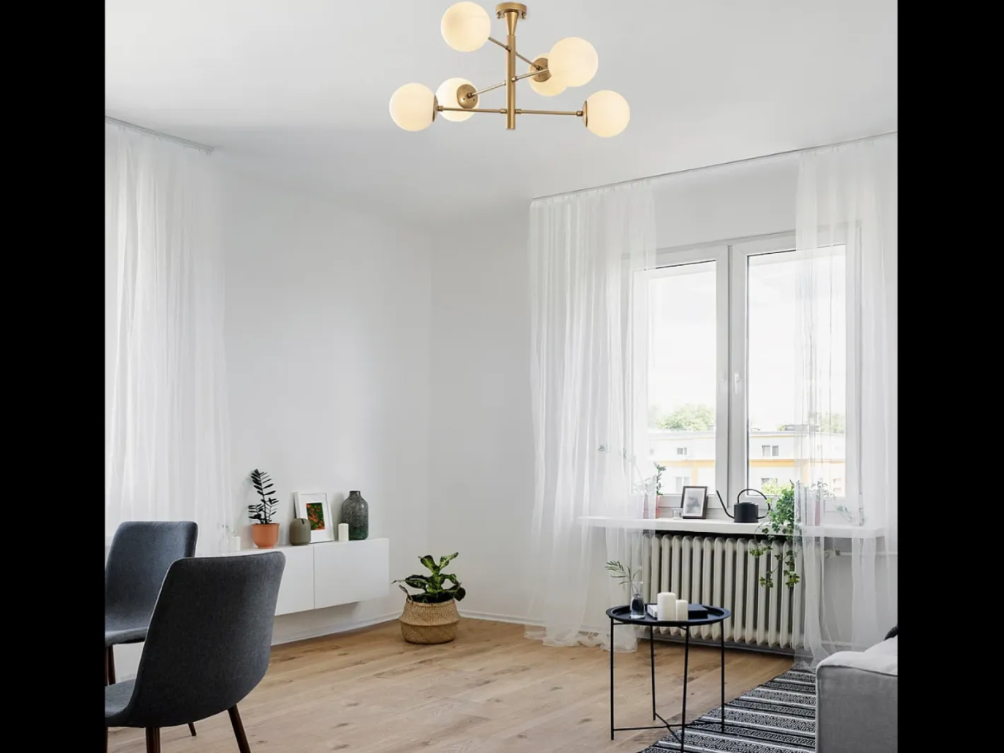 Concept-Usine Lámpara de techo vintage dorada ÉLÉONORE - 6 luces para una iluminación brillante y un ambiente cálido Dorado New