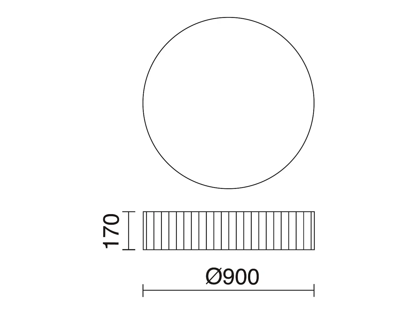 Aplique Para Pared-Lámpara de techo VORADA estilo moderno - D. ø90 cm - LED COB AC 29W - 4000 lm Y 3K- IP20 - pantalla sintética cinta plisada- acero y Blanco