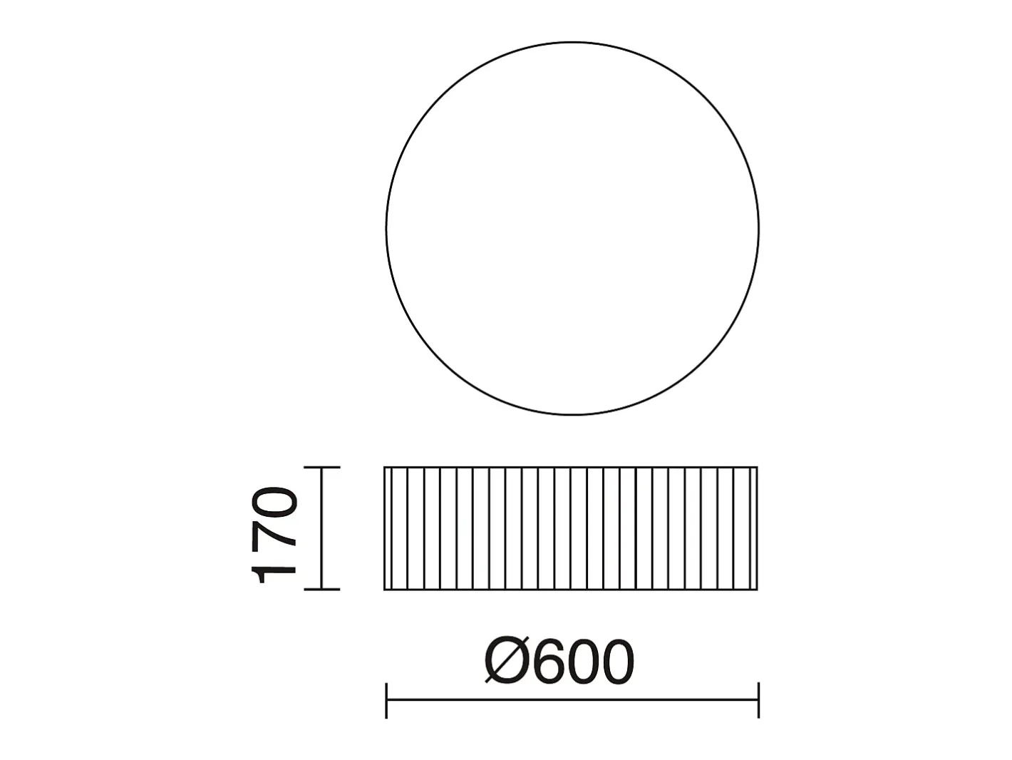 Aplique Para Pared-Lámpara de techo VORADA estilo moderno - D. ø60 cm - LED COB AC 25W - 3540 lm Y 3K- IP20 - pantalla sintética cinta plisada- acero y Beige