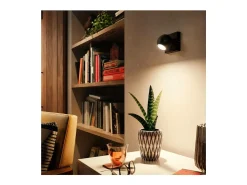 Ledkia Lámpara de Techo White Ambiance 1 Foco GU10 Hue Buckram Negro Transparente
