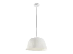 Lámpara de techo 40x40x24 con tulipa de papel maché blanca Blanco Outlet