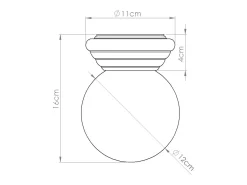 Outlet Sollux Lighting Lámpara de techo Zori minimalista de cerámica/vidrio vidriado - 1 fuentes luminosas - L.12 x A.12 cm - oliva Verde