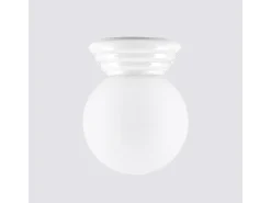 Sollux Lighting Plafón-Lámpara de techo Zori minimalista de cerámica/vidrio vidriado - 1 fuentes luminosas - L.12 x A.12 cm - Blanco